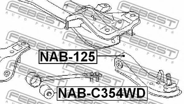 Tuleja przedniego drążka skrętnego Febest NAB-C354WD
