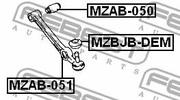 Tuleja przedniego dolnego wahacza Febest MZAB-051