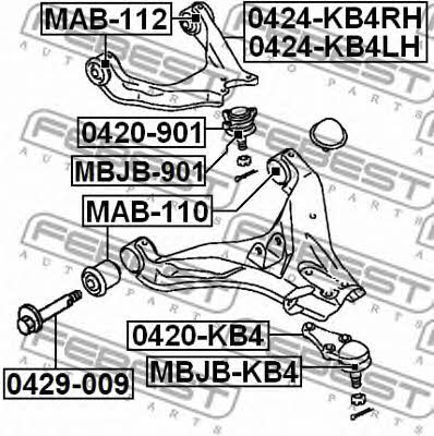 Silent block front lower arm front Febest MAB-110