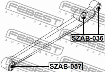 Silent block, front trailing arm Febest SZAB-036