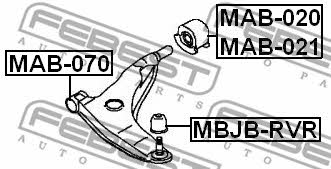 Сайлентблок переднего нижнего рычага передний Febest MAB-070