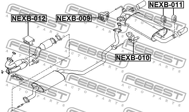 Exhaust mounting pad Febest NEXB-011