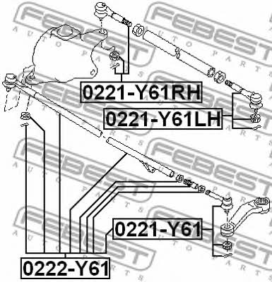 Spurstangenkopf links Febest 0221-Y61LH
