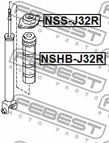 Rear shock absorber support Febest NSS-J32R