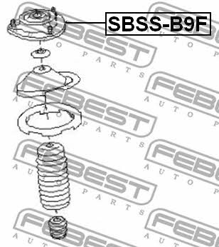 Zestaw naprawczy, mocowanie amortyzatora z łożyskiem, komplet Febest SBSS-B9F
