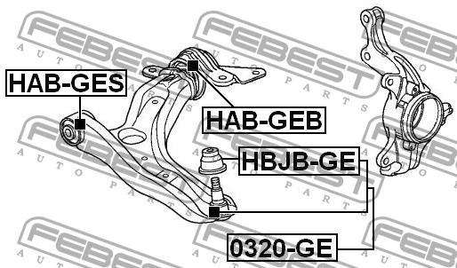 Опора кульова Febest 0320-GE