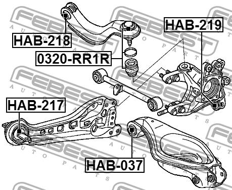 Sworzeń wahacza Febest 0320-RR1R