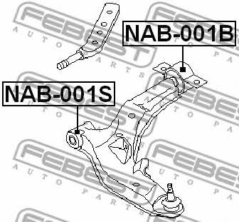 Tuleja przedniego dolnego wahacz przednia Febest NAB-001S