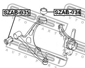Сайлентблок переднего нижнего рычага передний Febest SZAB-035