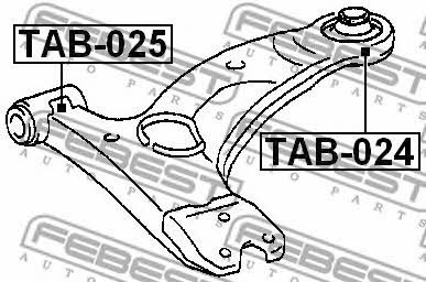 Silent block front lower arm front Febest TAB-025