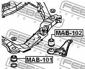 Silentblock rear beam Febest MAB-102