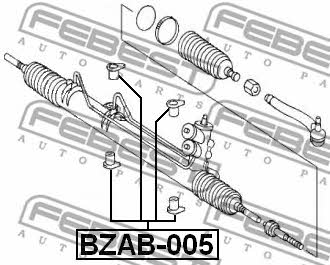 Сайлентблоки рейки рулевой, комплект Febest BZAB-005