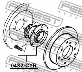 Wheel hub with rear bearing Febest 0482-CYR