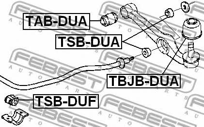 Втулка стабілізатора переднього Febest TSB-DUF