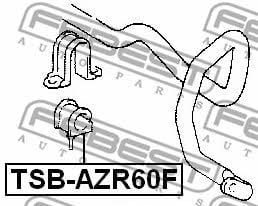 Втулка стабілізатора переднього Febest TSB-AZR60F