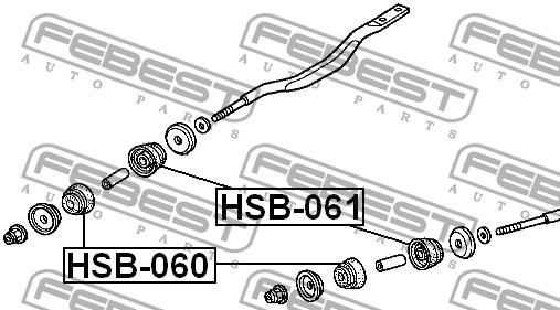 Tuleja przedniego drążka skrętnego Febest HSB-061
