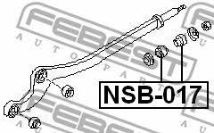Silent block, front trailing arm Febest NSB-017