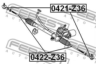 Tie rod end outer Febest 0421-Z36