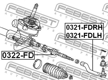 Tie rod end right Febest 0321-FDRH