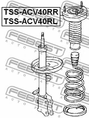 Rear left shock absorber support Febest TSS-ACV40RL