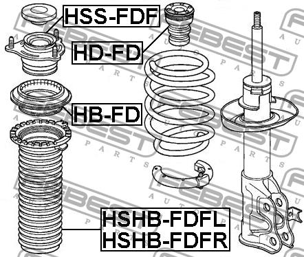 Febest Front shock absorber bump – price 55 PLN