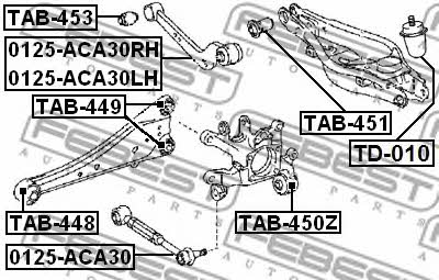 Rear shock absorber bump Febest TD-010