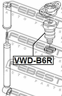 Rear shock absorber bump Febest VWD-B6R
