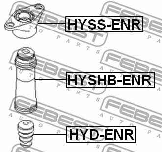 Rear shock absorber bump Febest HYD-ENR