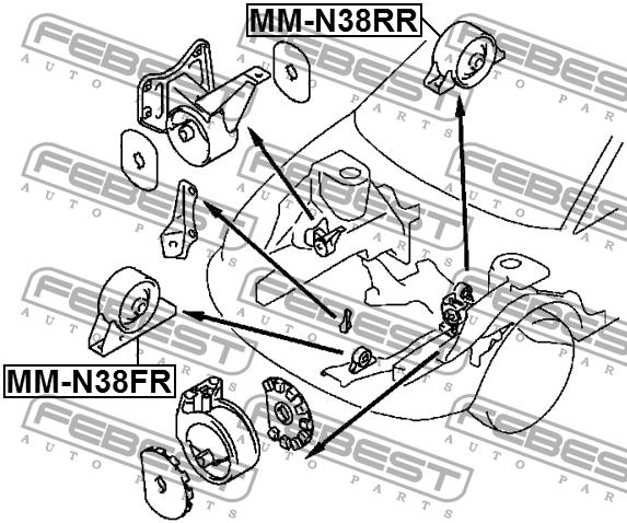 Poduszka silnika, tył Febest MM-N38RR