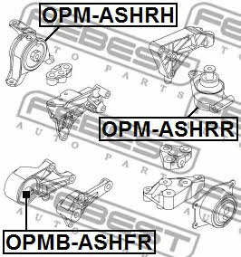 Engine mount, rear Febest OPM-ASHRR