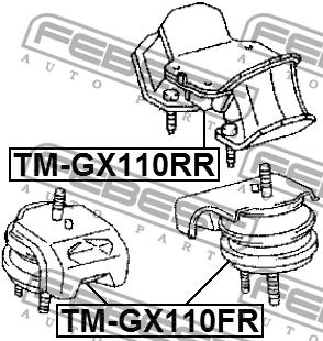 Подушка двигателя задняя Febest TM-GX110RR