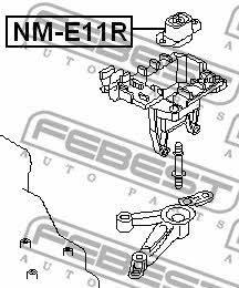 Подушка двигателя левая Febest NM-E11R