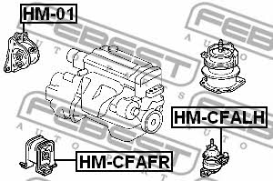 Подушка двигателя передняя Febest HM-CFAFR