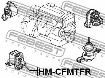 Подушка двигателя передняя Febest HM-CFMTFR