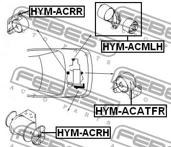 Poduszka silnika z przodu Febest HYM-ACATFR