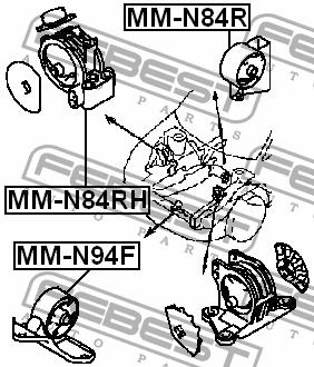 Febest Engine mount, rear – price 95 PLN