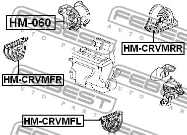 Febest Engine mount, front left – price 84 PLN