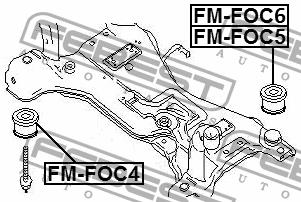 Tuleja ramy pomocniczej przedniej Febest FM-FOC4