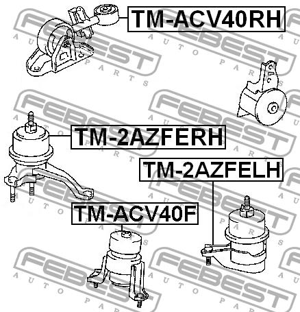 Engine mount right Febest TM-ACV40RH