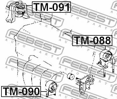 Подушка двигуна права Febest TM-091