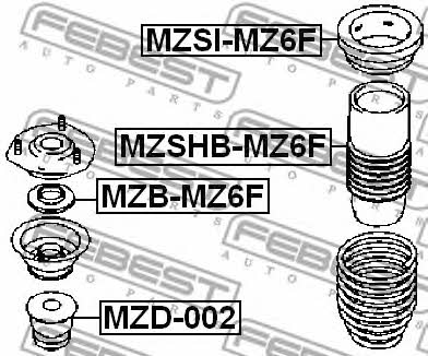 Подшипник опоры амортизатора Febest MZB-MZ6F