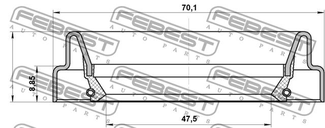 Febest 95FDY-49700909C Oil seal 95FDY49700909C: Buy near me in Poland at 2407.PL - Good price!