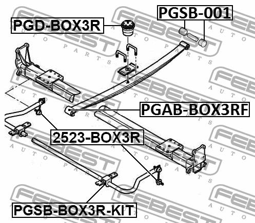Rear anti roll bar link Febest 2523-BOX3R