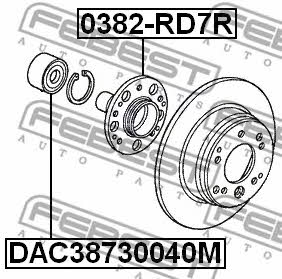 Rear wheel hub bearing Febest DAC38730040M