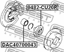 Rear wheel hub bearing Febest DAC40700043