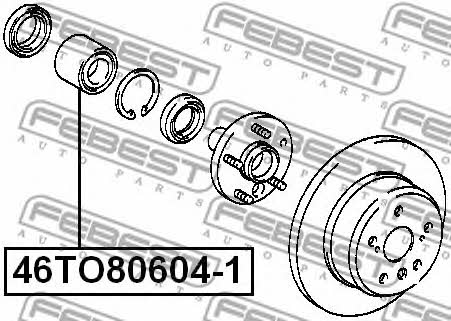 Rear wheel bearing Febest 46TO80604-1