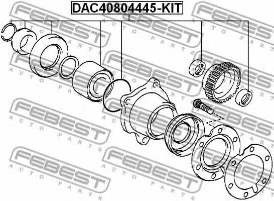 Rear Wheel Bearing Kit Febest DAC40804445-KIT
