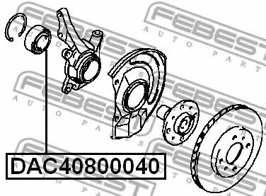 Front wheel bearing Febest DAC40800040