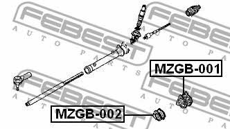 Tuleja drążka kierowniczego Febest MZGB-002