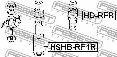 Rear shock absorber boot Febest HSHB-RF1R